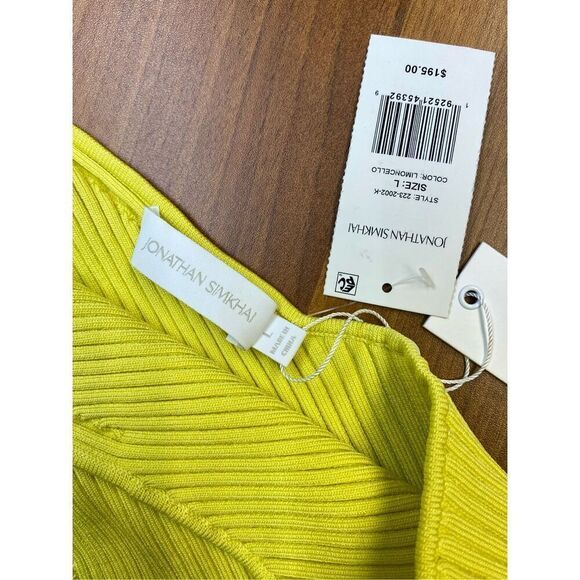 Jonathan Simkhai NWT Lemoncello Ribbed Single Shoulder Jenni Tank Size L - Picture 4 of 5